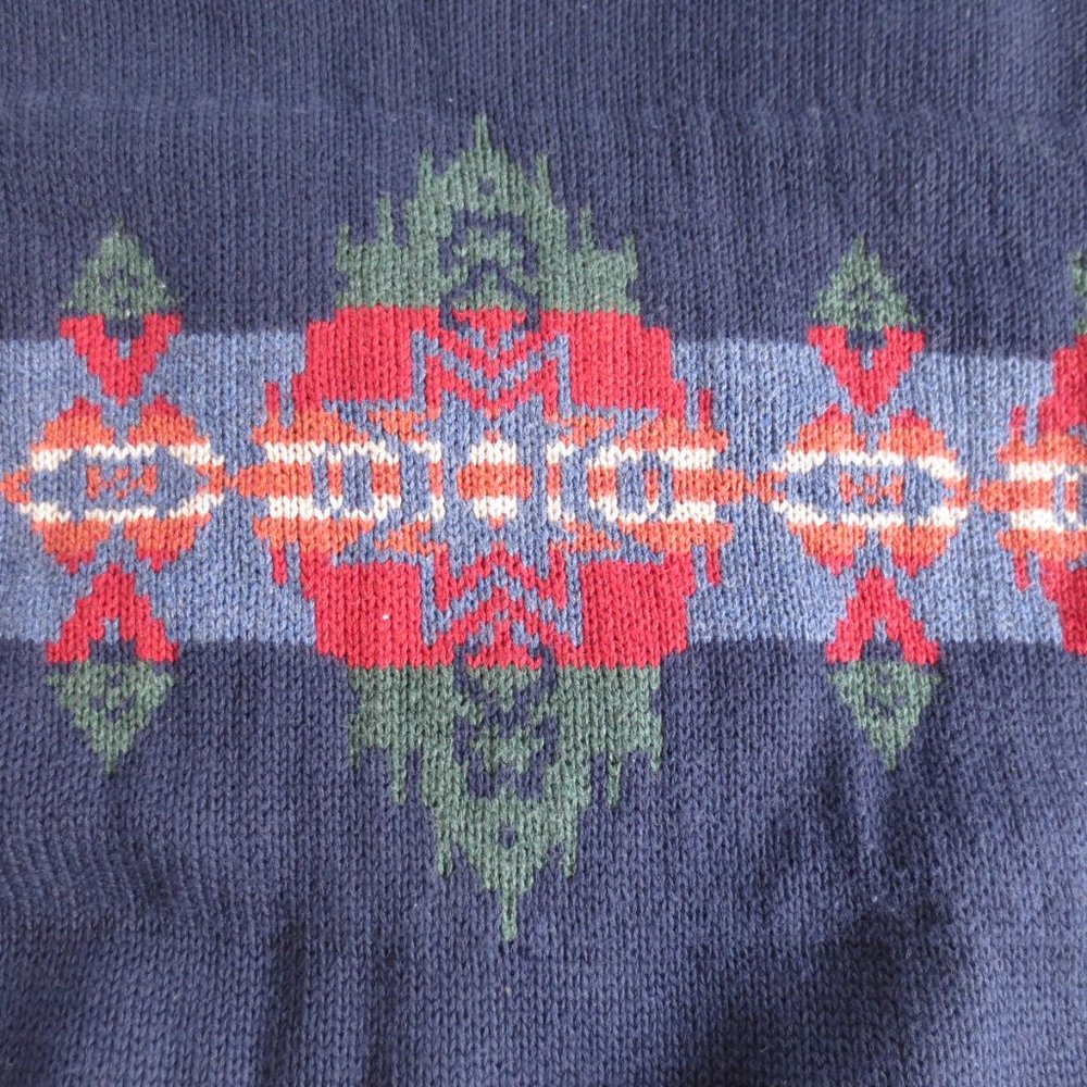 4/$14 Mens Navy Blue American Living Rolled Collar Sweater Size Large - Picture 4 of 4